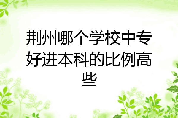 荆州哪个学校中专好进本科的比例高些