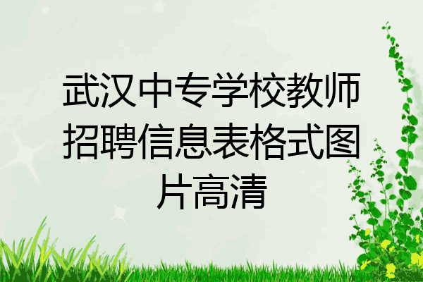 武汉中专学校教师招聘信息表格式图片高清