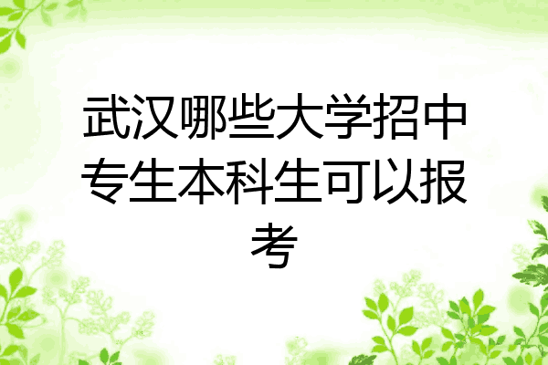 武汉哪些大学招中专生本科生可以报考