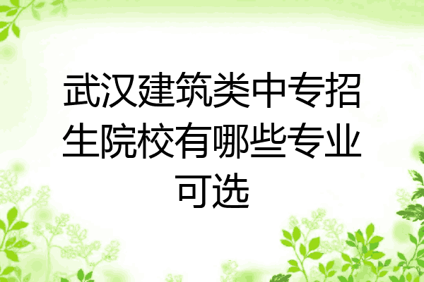 武汉建筑类中专招生院校有哪些专业可选