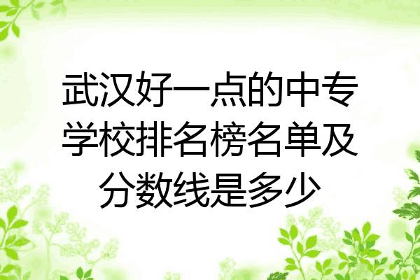 武汉好一点的中专学校排名榜名单及分数线是多少