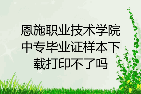 恩施职业技术学院中专毕业证样本下载打印不了吗