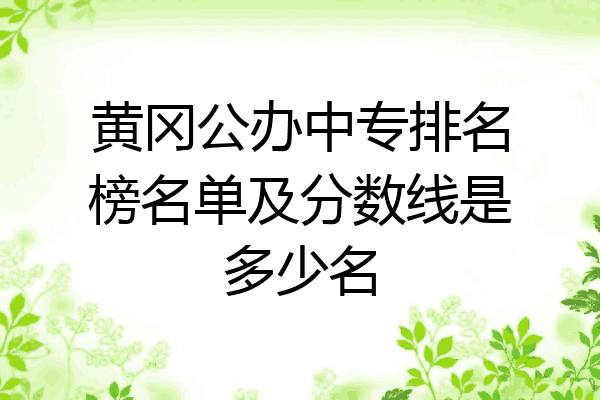 黄冈公办中专排名榜名单及分数线是多少名