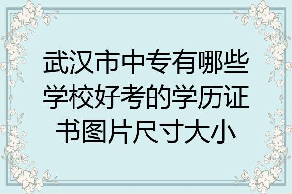 武汉市中专有哪些学校好考的学历证书图片尺寸大小
