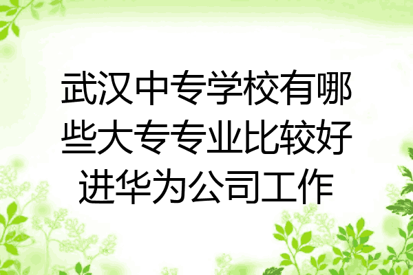 武汉中专学校有哪些大专专业比较好进华为公司工作
