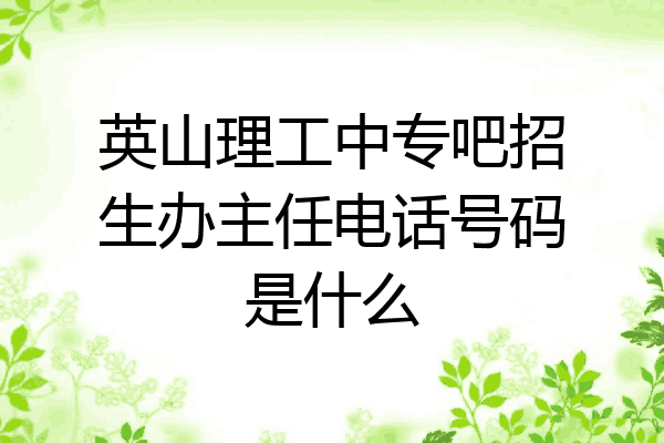 英山理工中专吧招生办主任电话号码是什么