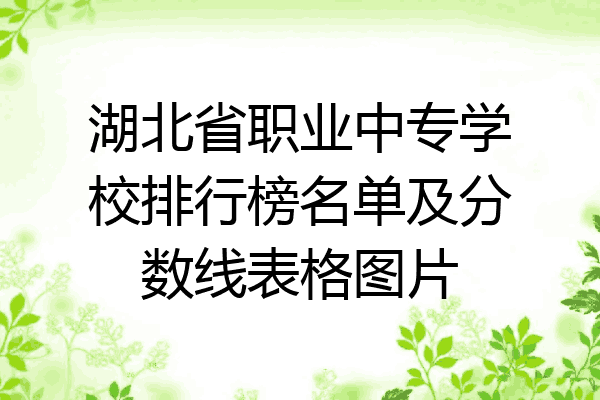 湖北省职业中专学校排行榜名单及分数线表格图片