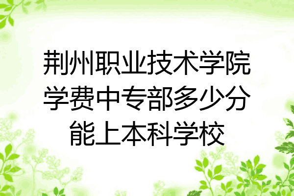 荆州职业技术学院学费中专部多少分能上本科学校
