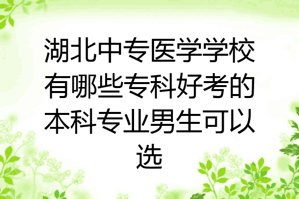 湖北中专医学学校有哪些专科好考的本科专业男生可以选