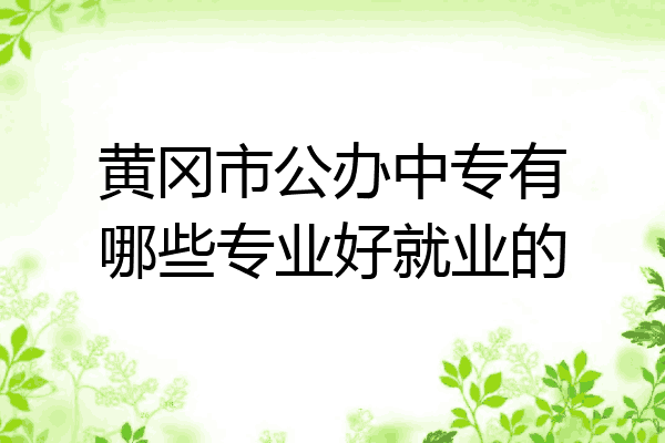 黄冈市公办中专有哪些专业好就业的