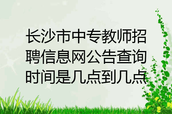 长沙市中专教师招聘信息网公告查询时间是几点到几点