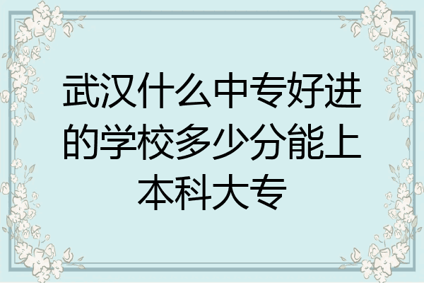 武汉什么中专好进的学校多少分能上本科大专