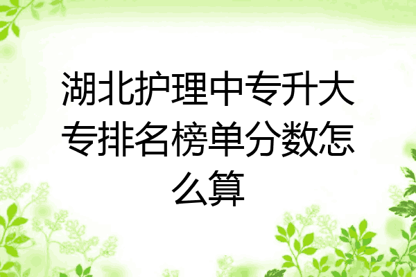 湖北护理中专升大专排名榜单分数怎么算