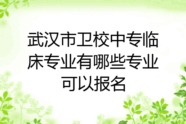 武汉市卫校中专临床专业有哪些专业可以报名