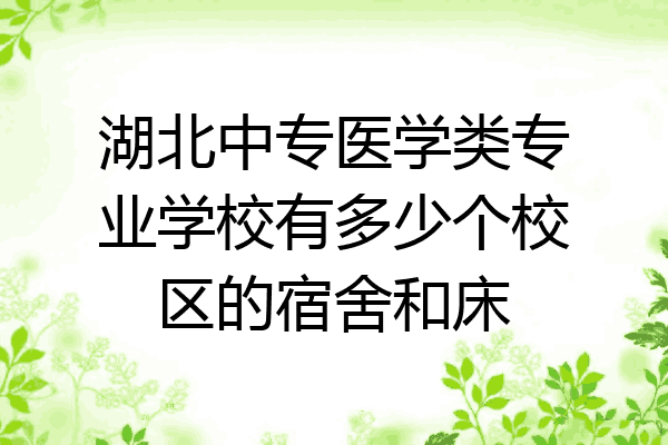 湖北中专医学类专业学校有多少个校区的宿舍和床