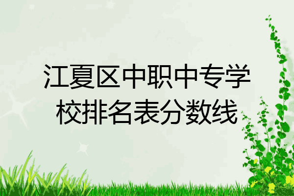 江夏区中职中专学校排名表分数线
