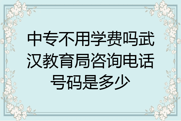 中专不用学费吗武汉教育局咨询电话号码是多少