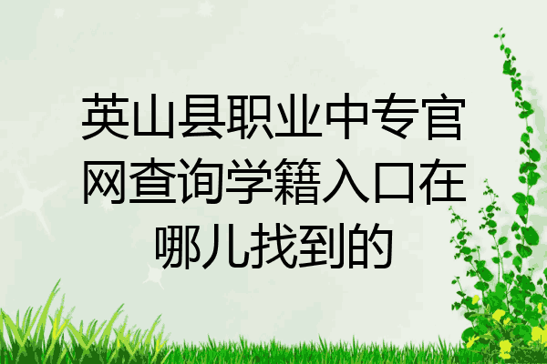英山县职业中专官网查询学籍入口在哪儿找到的