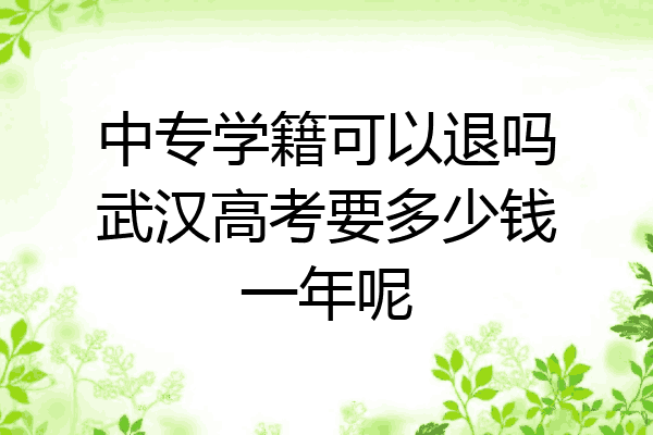 中专学籍可以退吗武汉高考要多少钱一年呢