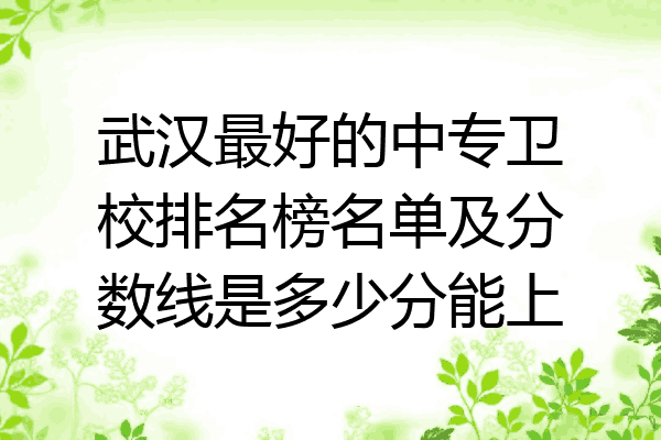 武汉最好的中专卫校排名榜名单及分数线是多少分能上