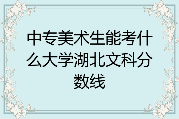 中专美术生能考什么大学湖北文科分数线