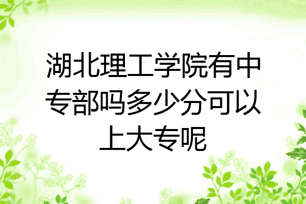 湖北理工学院有中专部吗多少分可以上大专呢