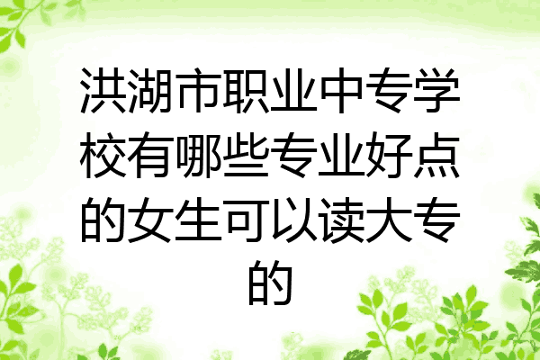 洪湖市职业中专学校有哪些专业好点的女生可以读大专的