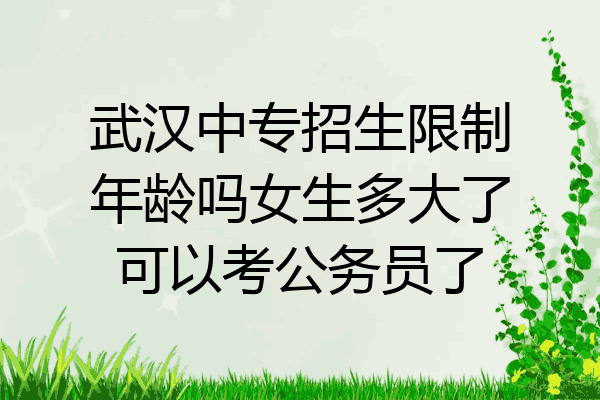 武汉中专招生限制年龄吗女生多大了可以考公务员了
