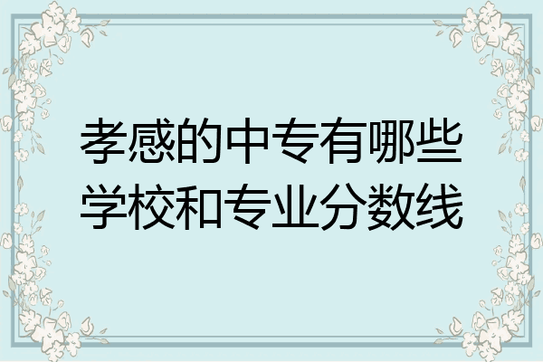孝感的中专有哪些学校和专业分数线