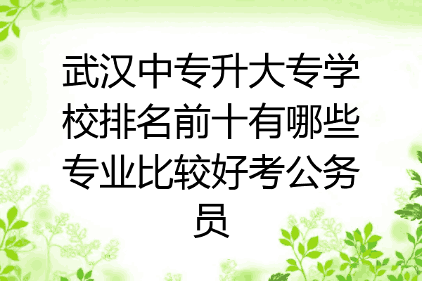 武汉中专升大专学校排名前十有哪些专业比较好考公务员