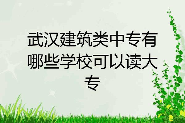 武汉建筑类中专有哪些学校可以读大专