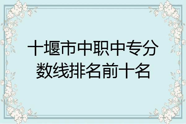 十堰市中职中专分数线排名前十名