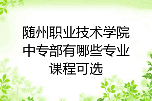 随州职业技术学院中专部有哪些专业课程可选