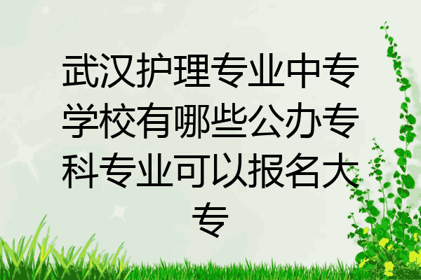 武汉护理专业中专学校有哪些公办专科专业可以报名大专