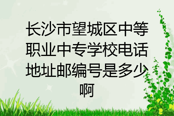 长沙市望城区中等职业中专学校电话地址邮编号是多少啊