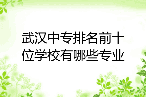 武汉中专排名前十位学校有哪些专业