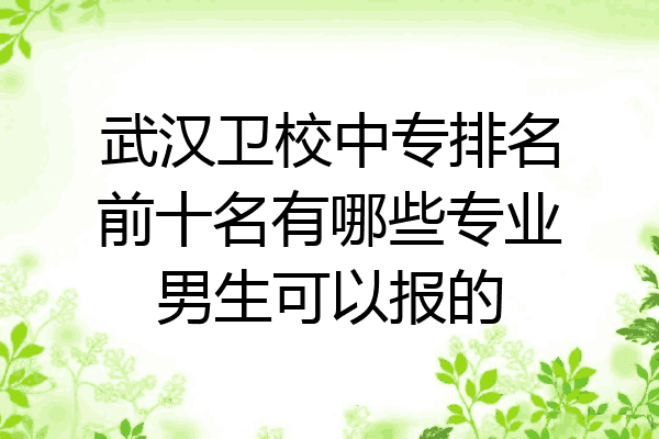 武汉卫校中专排名前十名有哪些专业男生可以报的