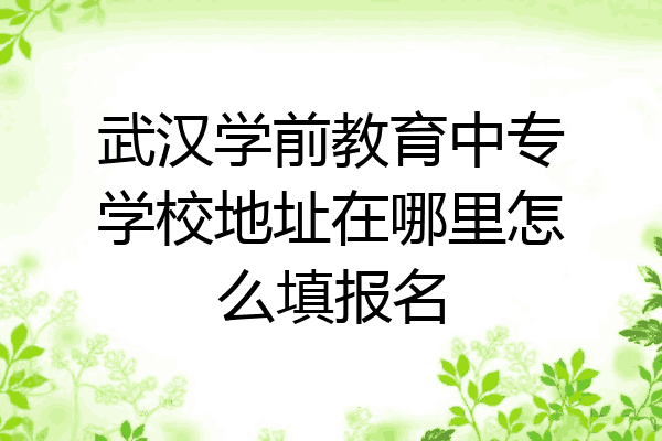 武汉学前教育中专学校地址在哪里怎么填报名