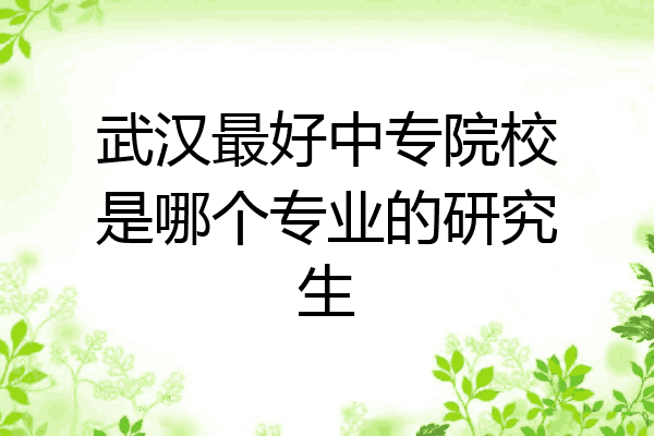 武汉最好中专院校是哪个专业的研究生