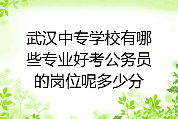 武汉中专学校有哪些专业好考公务员的岗位呢多少分