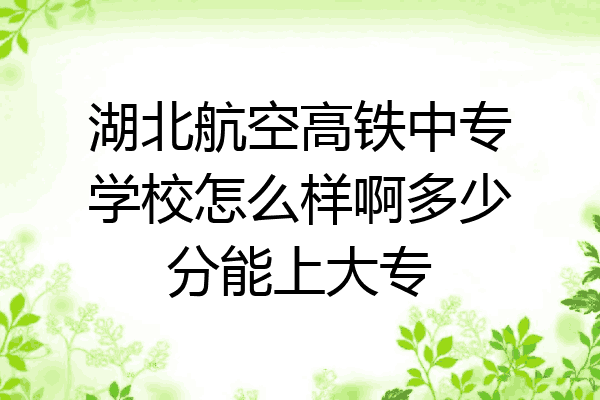 湖北航空高铁中专学校怎么样啊多少分能上大专