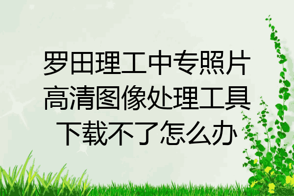 罗田理工中专照片高清图像处理工具下载不了怎么办