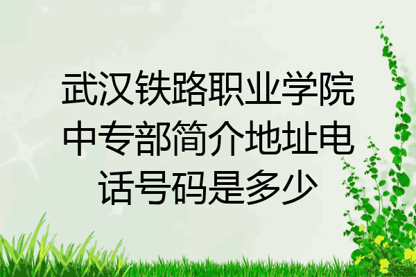 武汉铁路职业学院中专部简介地址电话号码是多少
