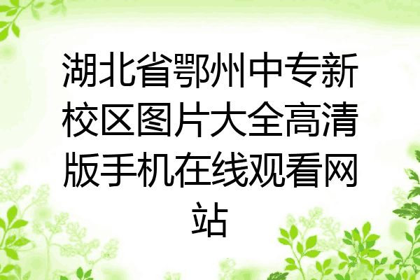 湖北省鄂州中专新校区图片大全高清版手机在线观看网站