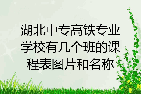 湖北中专高铁专业学校有几个班的课程表图片和名称