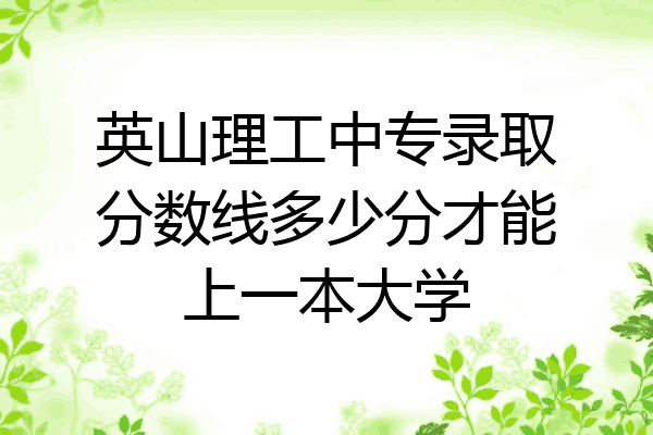 英山理工中专录取分数线多少分才能上一本大学
