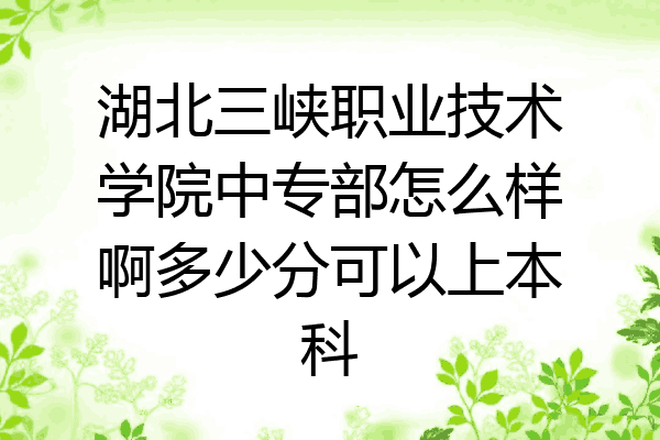 湖北三峡职业技术学院中专部怎么样啊多少分可以上本科