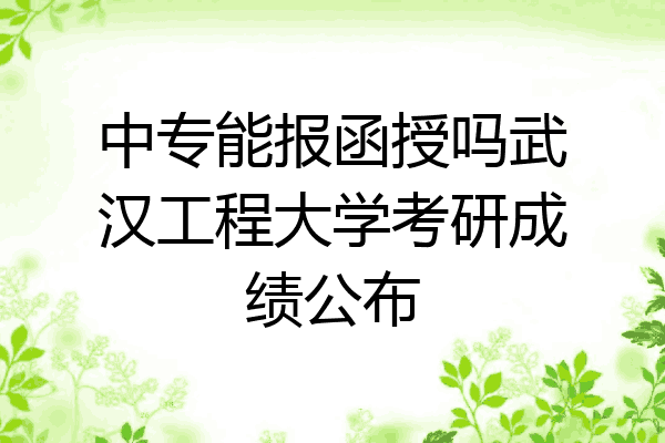 中专能报函授吗武汉工程大学考研成绩公布