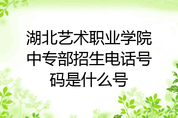 湖北艺术职业学院中专部招生电话号码是什么号