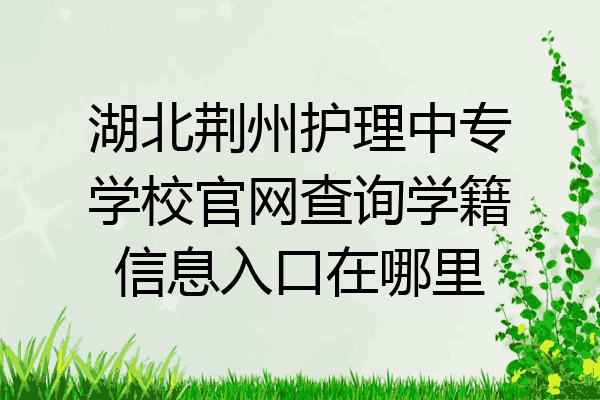 湖北荆州护理中专学校官网查询学籍信息入口在哪里